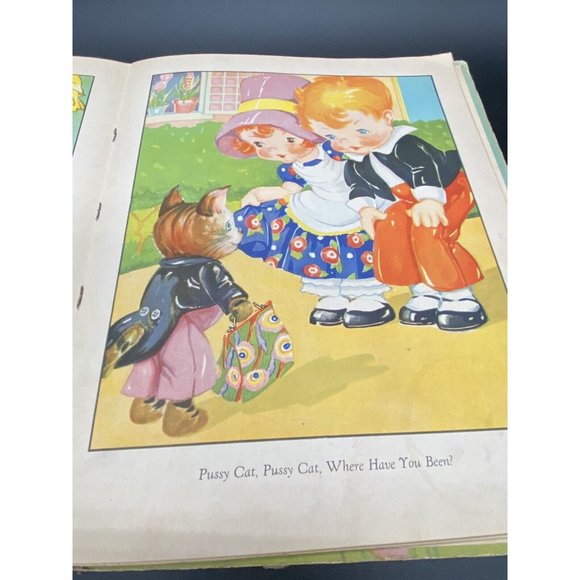 Antique Mother Goose Hard Board Cover Book 1920’s - SEE PHOTOS For Condition - Picture 7 of 10